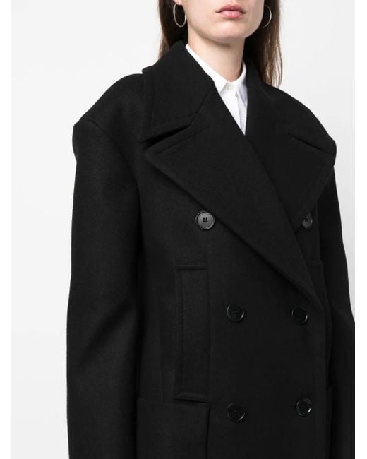 Stella McCartney Black Wool Double-Breasted Coat