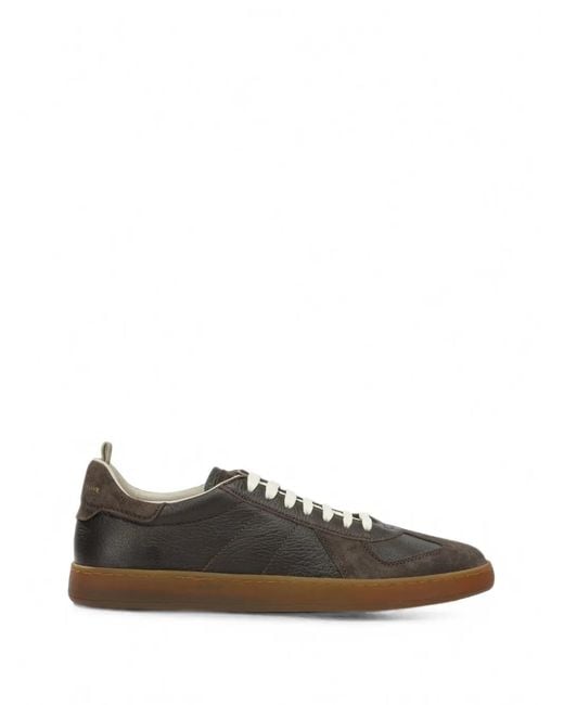 Officine Creative White Militia Panelled Leather Sneakers for men