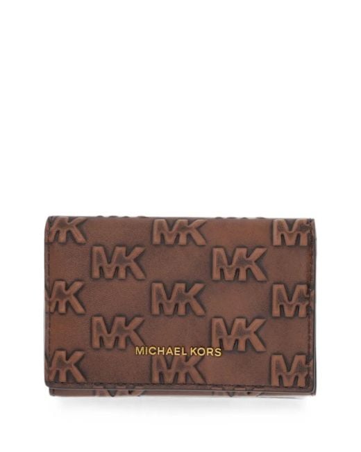 Michael Kors Brown Colby Logo-Embossed Leather Cardholder for men