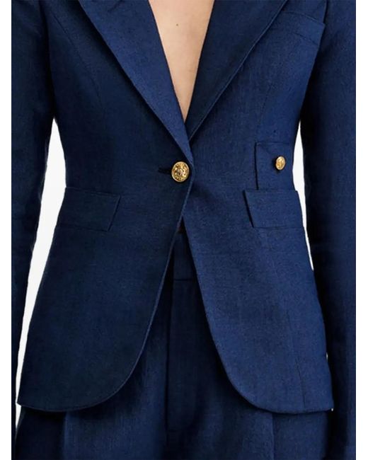 Smythe Blue Single-Breasted Wool Blazer