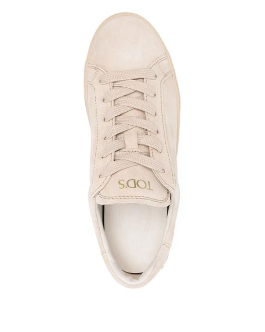 Tod's Natural Studded Suede Sneakers