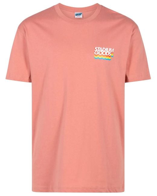 Stadium Goods Pink Gradient Logo Cotton T-Shirt