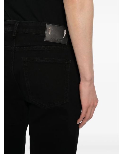 Roberto Cavalli Black Mid-Rise Skinny Jeans for men