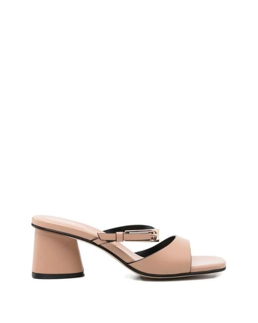 DONNARì Natural Buckle-Strap Leather Sandals