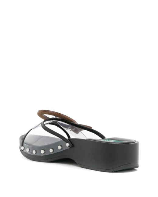 Emilio Pucci White Musa Crystal-Embellished Clog Sandals