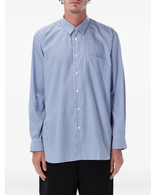 Comme des Garçons Blue Vertical-Stripe Shirt for men