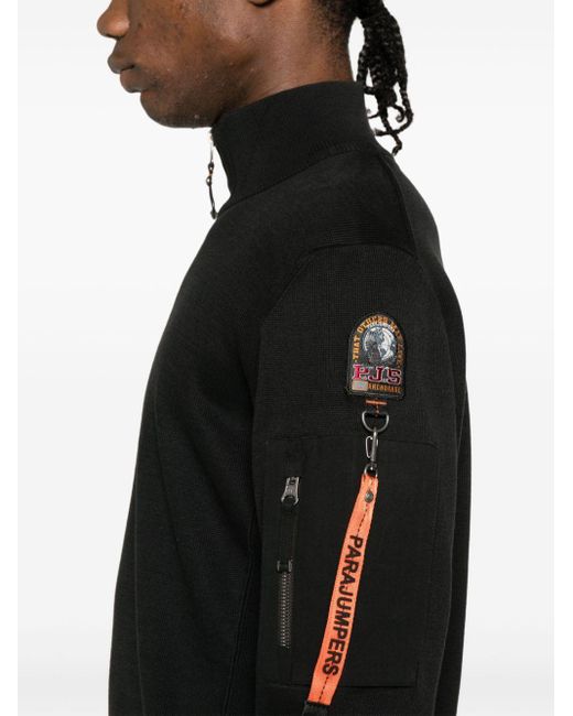 Parajumpers Black Logo-appliqué Half-zipped Sweatshirt for men