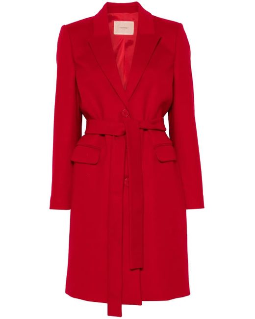 Twinset Red Single-Breasted Coat