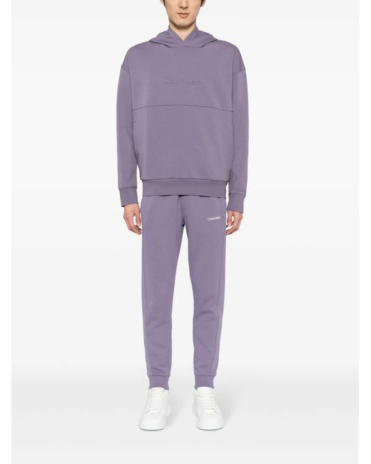 Calvin Klein Purple Logo-Print Cotton-Blend Track Pants for men