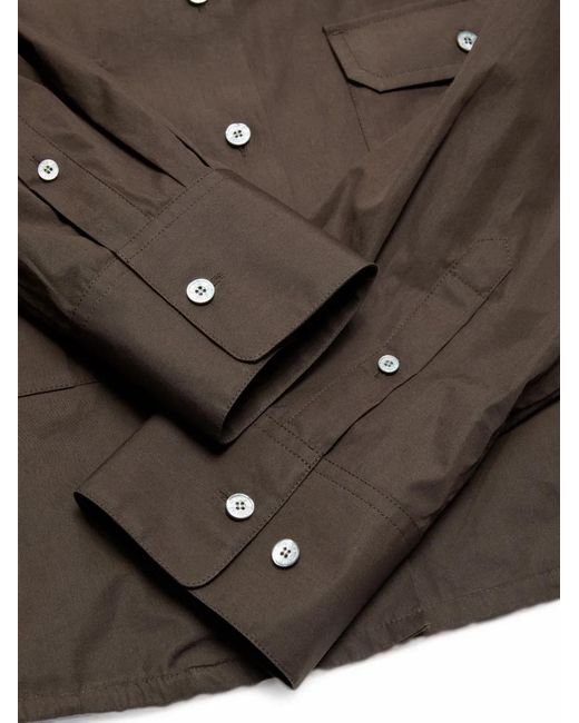 Acne Brown Button-Up Over Shirt