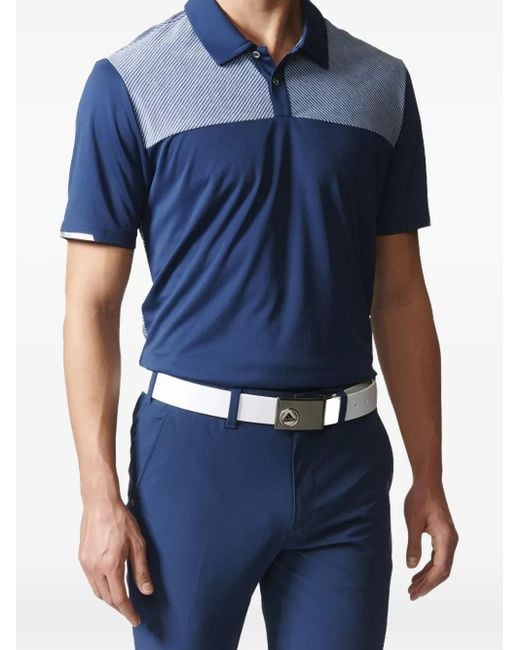Adidas Blue Climachill Heather Block Golf Polo Shirt for men