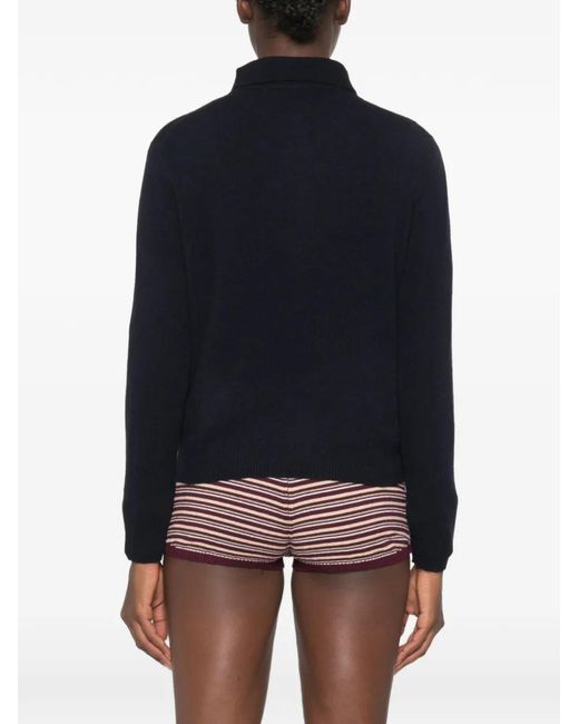 Be You Blue Button-Up Polo Sweater