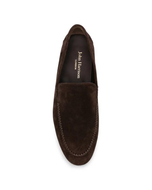JOHN HARRISON White Suede Loafers for men