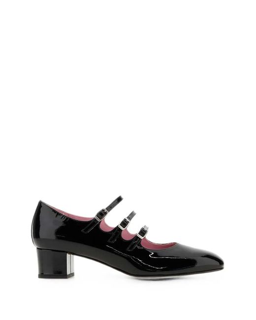 CAREL PARIS Black Leather Kina Pumps