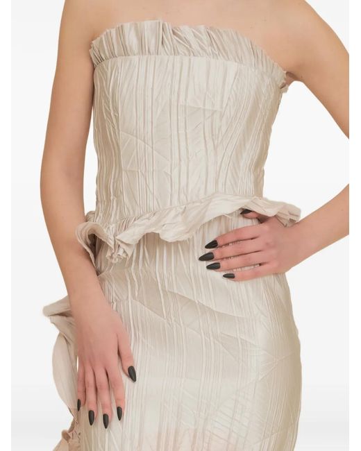 Contessa Mills Natural Le Fay Ruffled Pleated Top