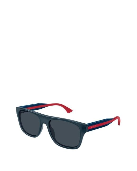 Gucci Blue Striped Rectangle Sunglasses for men