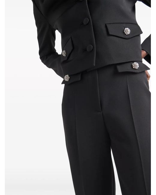 Prada Black Wool Sateen Trousers