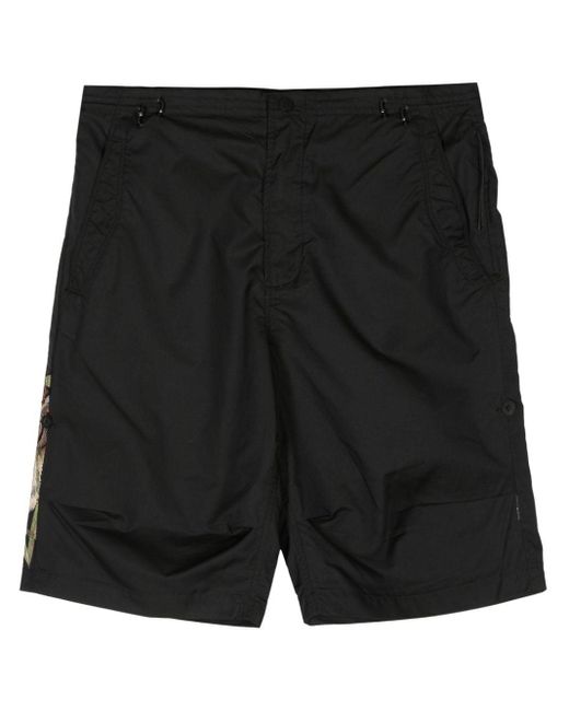 Maharishi Black Embroidered-motif Shorts for men