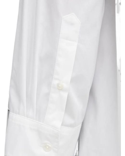 KENZO White Button-Cuff Cropped Shirt