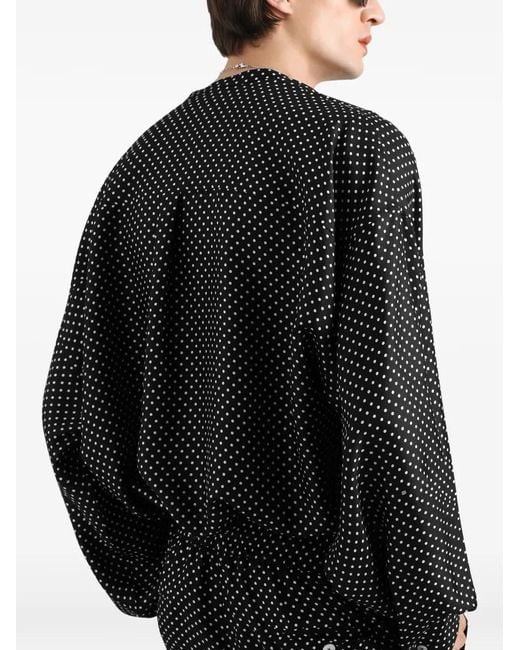 Dolce & Gabbana Black Polka-Dot Silk Shirt for men