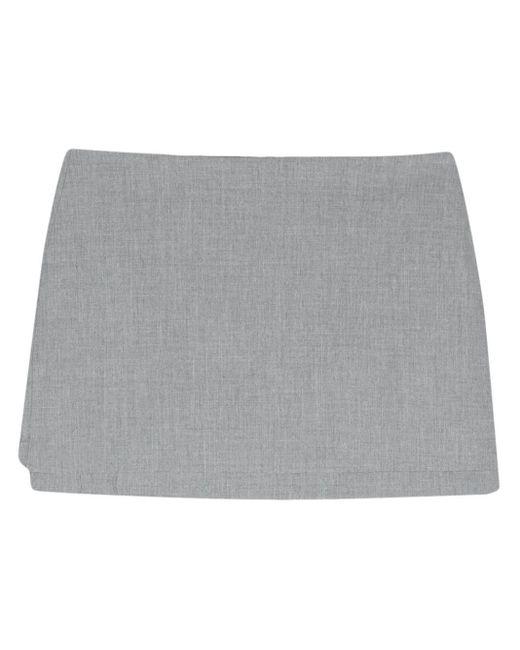 Bimba Y Lola Gray Raw-cut Mini Skirt