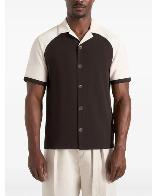 Manière De Voir Black Salim Contrast Raglan Shirt for men