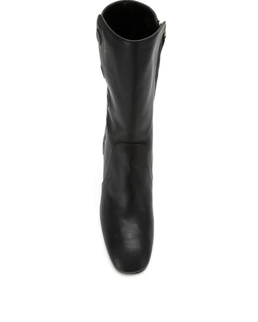 Tod's Black Button-Detail Block-Heel Ankle Boots