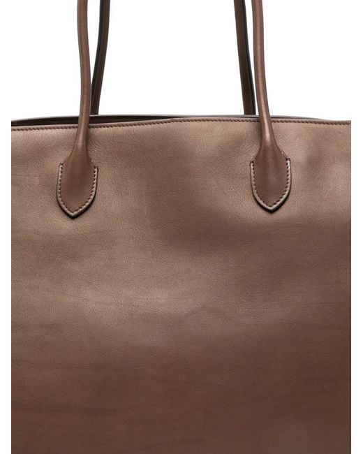 The Row Brown Marlo Leather Tote Bag