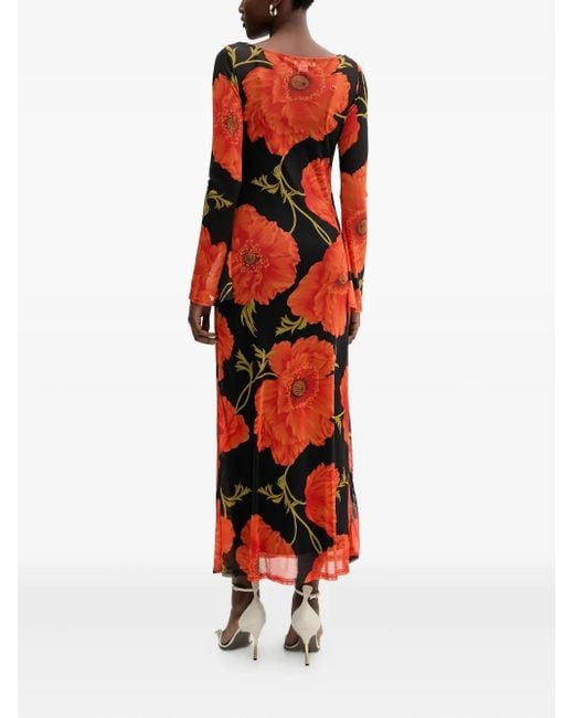 Never Fully Dressed Red Floral Long-Sleeve Maxi Dress