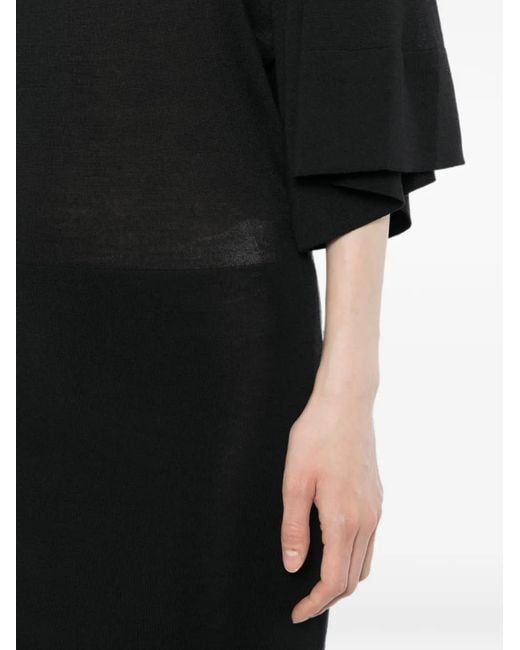 Jacquemus Black Batwing-Sleeve Knitted Dress