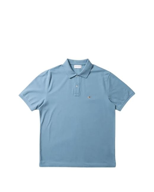Edmmond Studios Blue Logo-Appliqué Polo Shirt for men