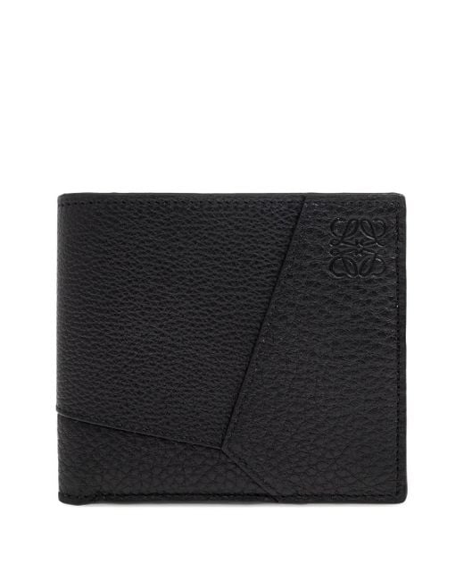 Loewe Black Embossed-Logo Panelled Leather Wallet for men
