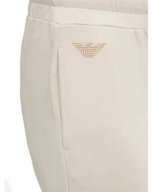EA7 Natural Pantalon À Ceinture À Logo