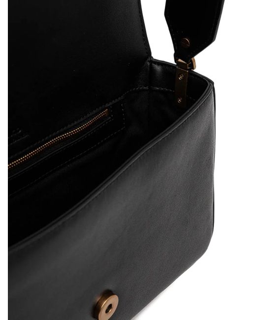 Pinko Black Love Bag Slouchy Leather Crossbody Bag