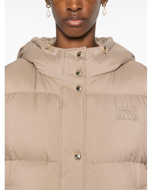 Miu Miu Natural Logo-Appliqué Jacket