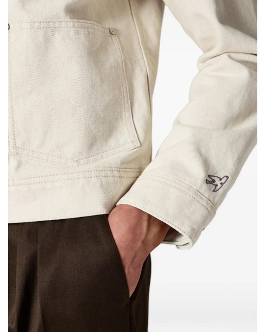 Paul Smith White Pleated-Detail Denim Jacket for men