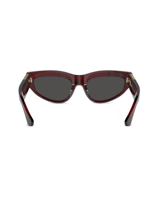 Burberry Brown Checkered Cat-Eye Sunglasses