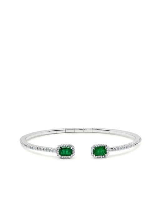 Jewels Aficionado Metallic 18Kt Diamond And Emerald Cuff