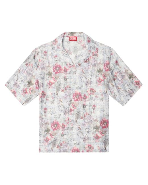 Camicia Bowling Con Stampa Floreale di DIESEL in Multicolor da Uomo