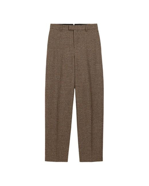 AMI Natural Houndstooth Balloon-Fit Wool Trousers