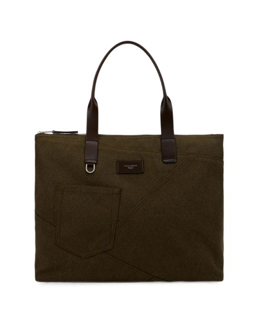 Dolce & Gabbana Brown Adamo Patchwork Shopping Bag for men