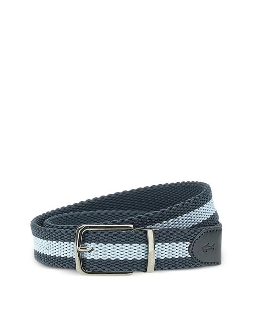 Paul & Shark Blue Reversible Striped Belt for men
