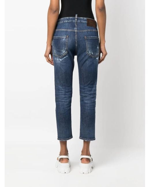 Vaqueros cortos con parche del logo DSquared² de color Blue