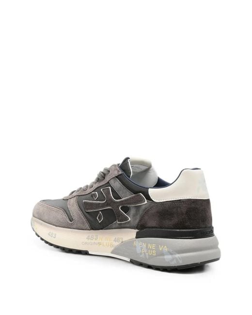 Premiata White Mick Logo-Patch Sneakers for men