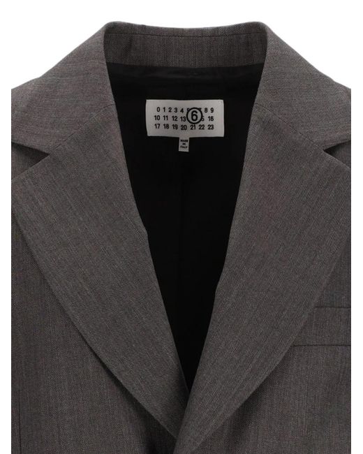 MM6 by Maison Margiela Black Notched-Lapel Single-Breasted Jacket