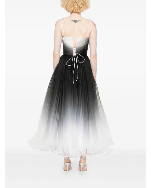 Ana Radu White Gradient-Effect Maxi Dress