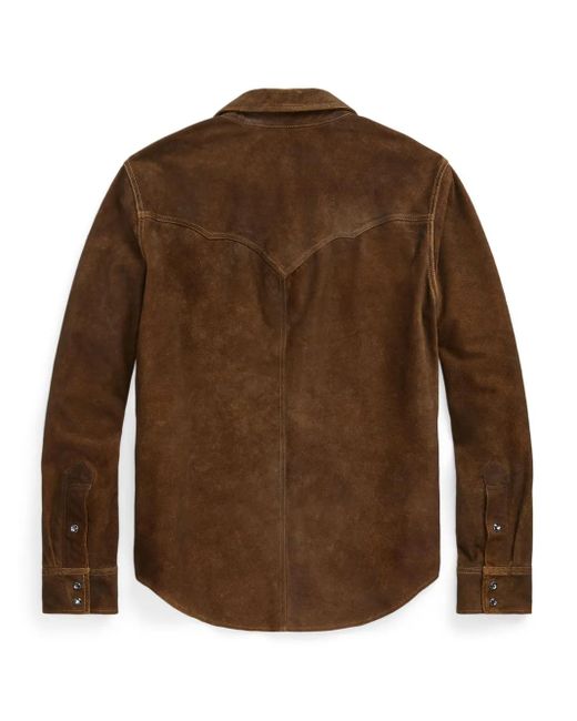 RRL Brown Suede Shirt Jacket for men