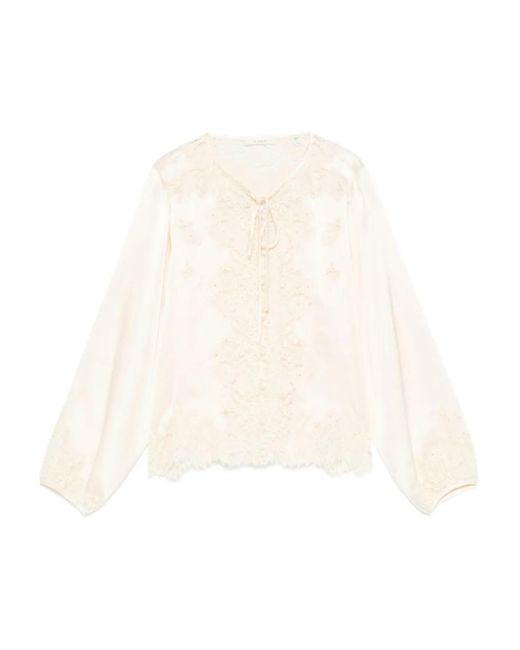 Blusa Lucine de encaje Doen de color White