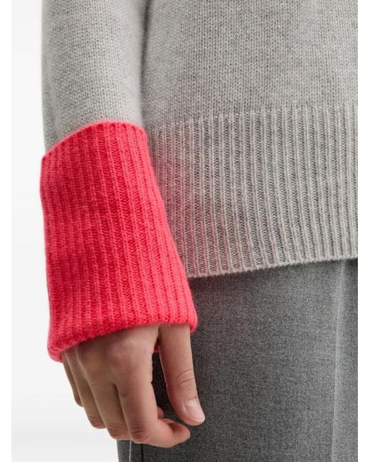 From Future Gray Roll-Neck Ribbed Sweater