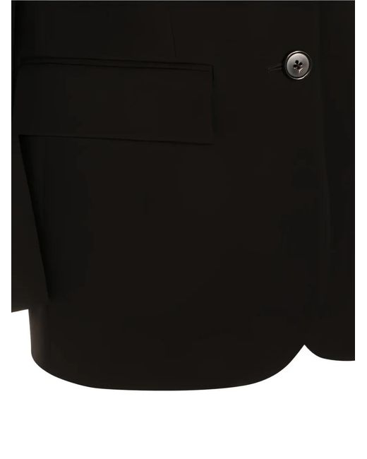 The Row Black Notched-Lapels Buttoned Blazer